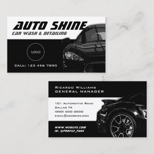 Dynamik in Schwarzweiß Visitenkarte (Vorne/Hinten)