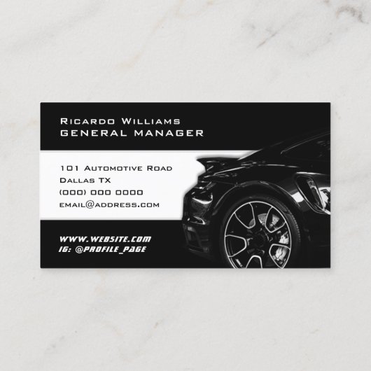 Dynamik in Schwarzweiß Visitenkarte (Rückseite)