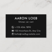Dynamik-Visitenkarte für den Automobil in Schwarz/ Visitenkarte (Rückseite)