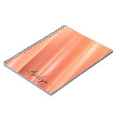 Dynamiklinien des Orangen Farbverlaufs Eleganter N Notizblock (Linke Seite)