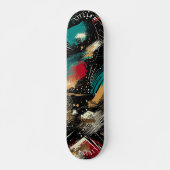 Dynamisch Abstrakt mit texturierten Pinselstrichen Skateboard (Vorne)