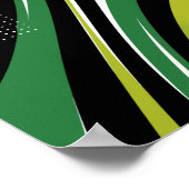 Dynamisch grün Abstrakt mit geschwungenen Streifen Poster (Ecke)