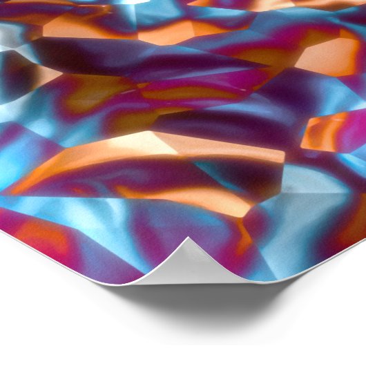 Dynamisch mehrfarbig Abstrakt kosmisch strukturier Poster (Ecke)