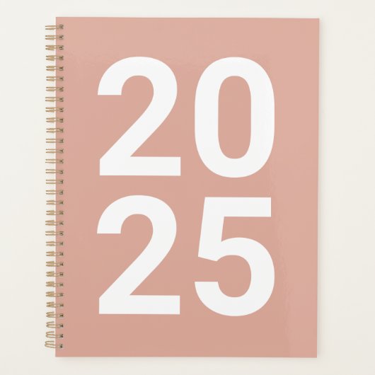 Dynamisch rosa, moderne Typografie-Zahlen im benut Planer (Vorderseite)