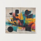 Dynamische Abstrakt Geometrische Kunst Wandteppich (Vorderseite (Horizontal))