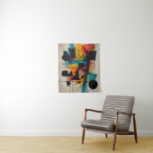 Dynamische Abstrakt Geometrische Kunst Wandteppich (Beispiel)