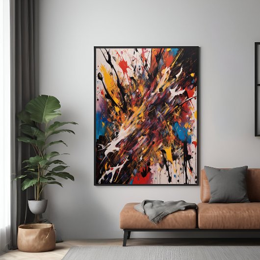 Dynamische Abstrakte Action Expressionist Vibranin Poster