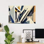 Dynamische abstrakte Architektur Poster (Heimbüro)