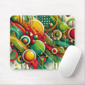 Dynamische Abstrakte Artwork mit bunten Kreisläufe Mousepad (Mit Mouse)