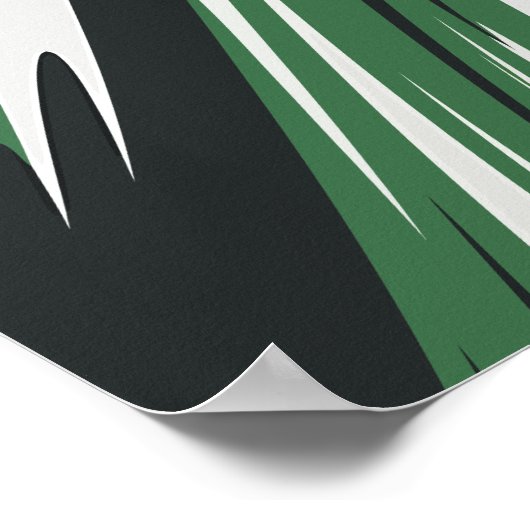 Dynamische Abstrakte Gassen in Grün und Schwarz Poster (Ecke)