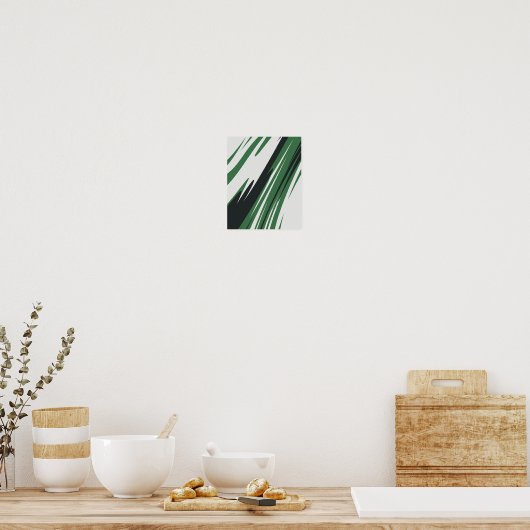 Dynamische Abstrakte Gassen in Grün und Schwarz Poster (Küche)