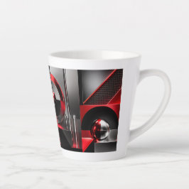 Dynamische abstrakte geometrische Kunst Rot und Sc Milchtasse
