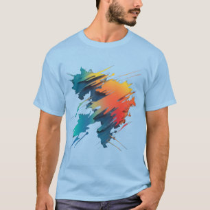 Dynamische Abstrakte Karte: Fett Farben & Modernes T-Shirt