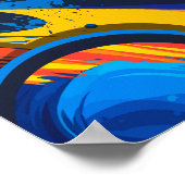 Dynamische Abstrakte Kreise mit fett gefärbten Far Poster (Ecke)