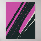 Dynamische Abstrakte Linien in Fuchsia und Black Poster (Vorne)