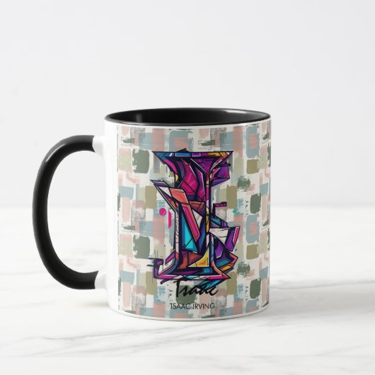 Dynamische Abstrakte Monogramm-Tasse - I für Isaac Tasse (Links)