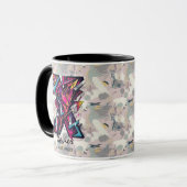 Dynamische Abstrakte Monogramm-Tasse - X für Xavie Tasse (Vorderseite Links)