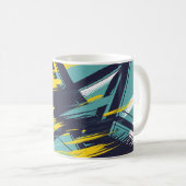 Dynamische Abstrakte Pinselstriche Kaffeetasse (VorderseiteRechts)