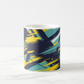 Dynamische Abstrakte Pinselstriche Kaffeetasse (Mittel)