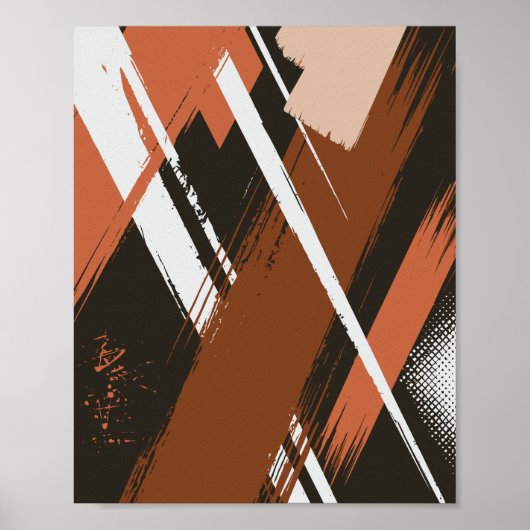 Dynamische Abstrakte Pinselstriche Poster (Vorne)