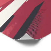 Dynamische Abstrakte Rot- und Schwarzstreifen Poster (Ecke)