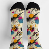 Dynamische Abstrakte Socken in Magenta, Aquamarin  (Oben)