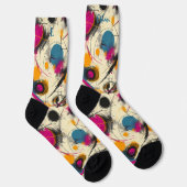 Dynamische Abstrakte Socken in Magenta, Aquamarin  (Rechts)