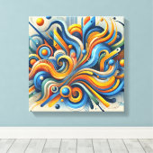 Dynamische Abstrakte Wandkunst Leinwanddruck (Insitu (Holzboden))