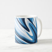 Dynamische Abstrakte Wave in Blue Hues Kaffeetasse (VorderseiteRechts)