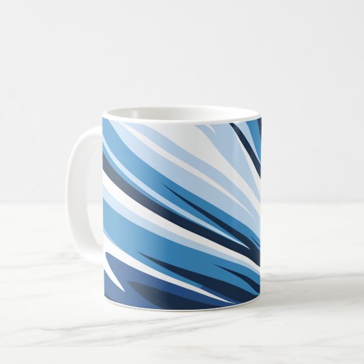 Dynamische Abstrakte Wave in Blue Hues Kaffeetasse (Vorderseite Links)