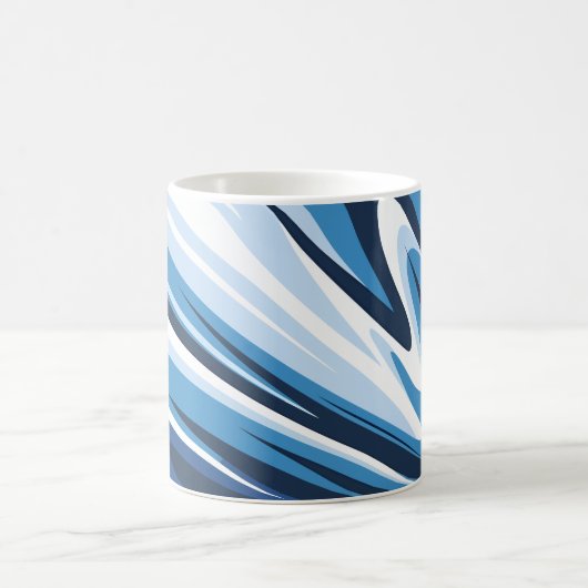 Dynamische Abstrakte Wave in Blue Hues Kaffeetasse (Mittel)