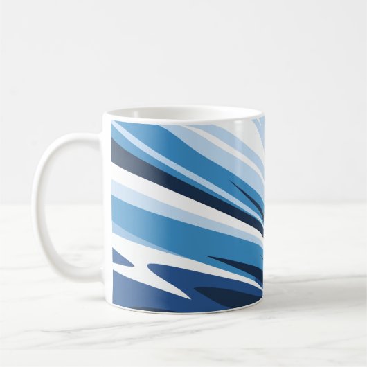 Dynamische Abstrakte Wave in Blue Hues Kaffeetasse (Links)