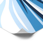 Dynamische Abstrakte Wave in Blue Hues Poster (Ecke)