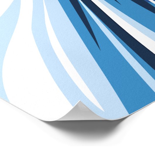 Dynamische Abstrakte Wave in Blue Hues Poster (Ecke)