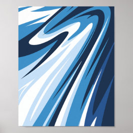 Dynamische Abstrakte Wave in Blue Hues Poster