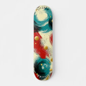 Dynamische Abstrakte Waves mit fetten Texturen Skateboard (Vorne)