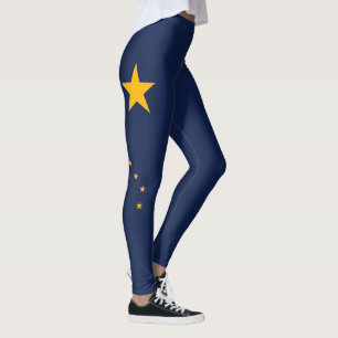 Dynamische Alaska-Staatsflagge Grafik auf einer Leggings
