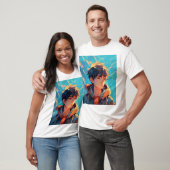 Dynamische Anime-Power: Junger Mann T-Shirt (Unisex)