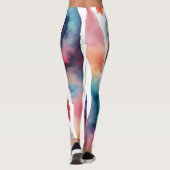 Dynamische Aquarell-Streifen - lebendige Farben Leggings (Rückseite)
