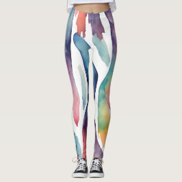 Dynamische Aquarell-Streifen - lebendige Farben Leggings