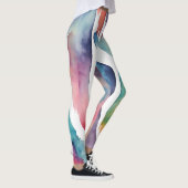 Dynamische Aquarell-Streifen - lebendige Farben Leggings (Rechts)
