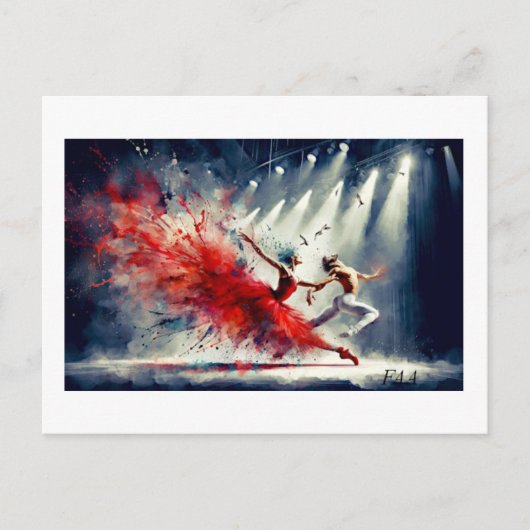 Dynamische Balletperformance, Postkarte (Vorderseite)