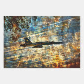 Dynamische Blaue Engel Luftfahrt Decoupage Geschenkpapier Set (Vorderseite 2)