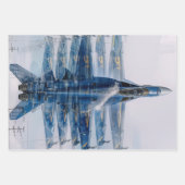 Dynamische Blaue Engel Luftfahrt Decoupage Geschenkpapier Set (Vorderseite)