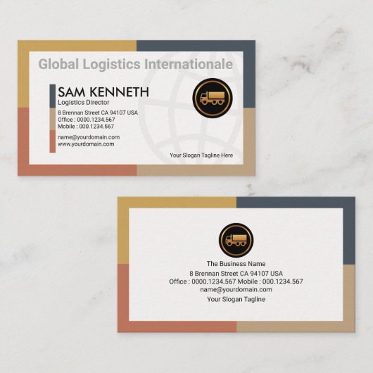 Dynamische Blockierung globaler Logistik Visitenkarte (Vorne/Hinten)