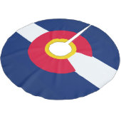 Dynamische Colorado-Staats-Flaggen-Grafik auf a Polyester Weihnachtsbaumdecke (Schrägansicht)