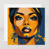 Dynamische Diva: Pop-Kunst für Frauen stärken Mitteilungskarte (Vorne/Hinten)