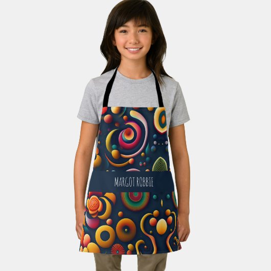 Dynamische Drehkreise Abstraktes Regenbogenmuster Schürze (Insitu)