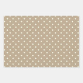 Dynamische Dualität von Khaki Brown und White Polk Geschenkpapier Set (Vorderseite)