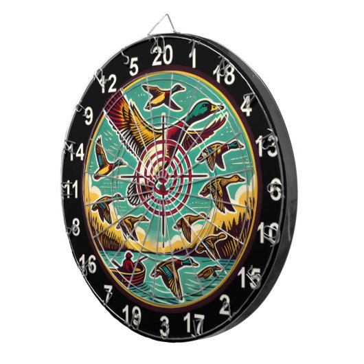 Dynamische Ducks über Wasserdesign Dartscheibe (Vorderseite rechts)